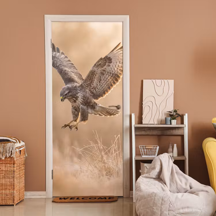 Buizerd - Roofvogel - Natuur - Bruin deurposter klein -sfeer1