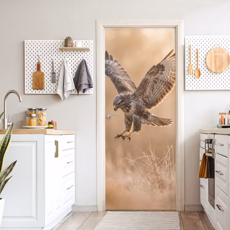 Buizerd - Roofvogel - Natuur - Bruin deurposter klein -sfeer5