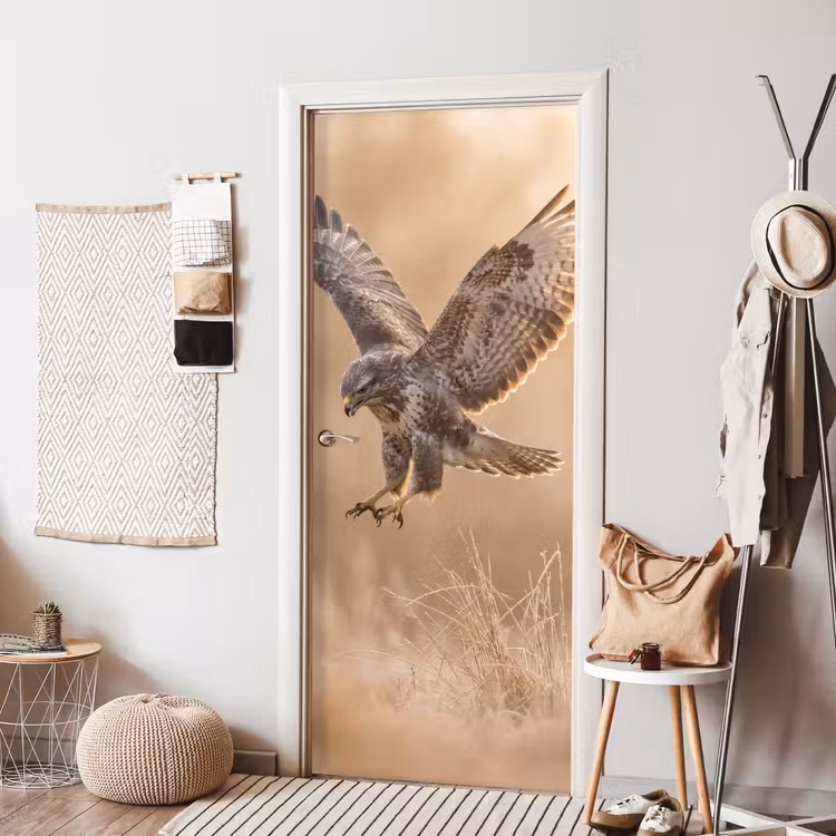 Buizerd - Roofvogel - Natuur - Bruin deurposter klein -sfeer6