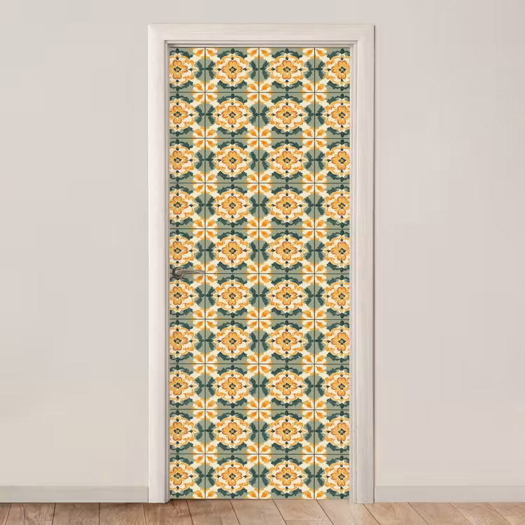 Keramiek - Verweerd - Kleurrijk deurposter klein 289 -3d_beige
