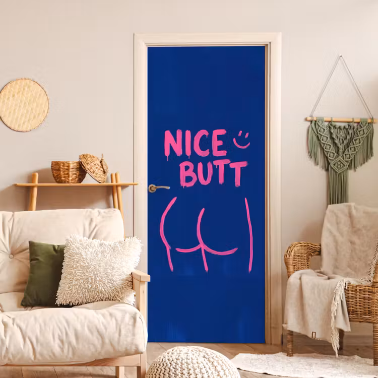 Brutaal - Grappig - Blauw deurposter klein -sfeer2