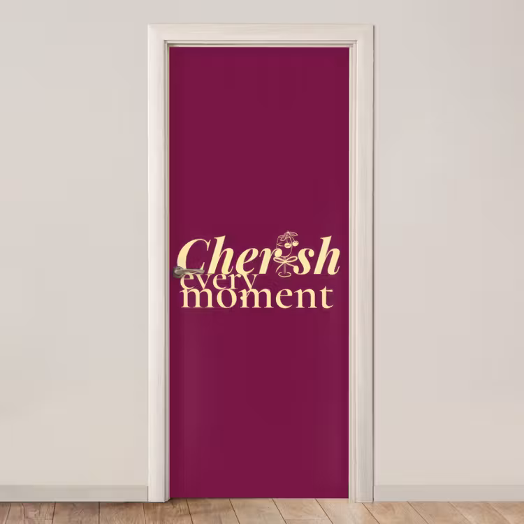 Cherish every moment - Cocktailglas - Bordeaux deurposter klein -3d_beige