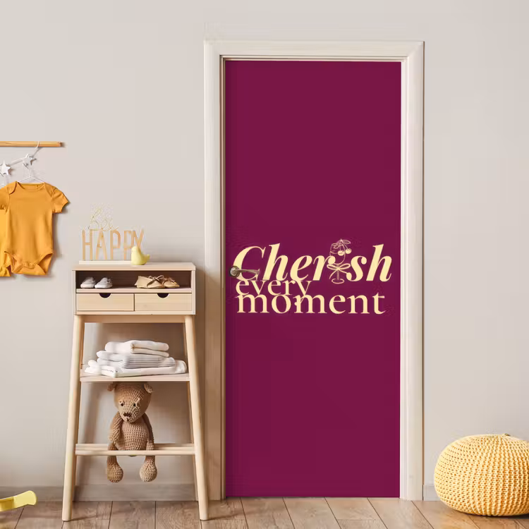 Cherish every moment - Cocktailglas - Bordeaux deurposter klein -sfeer4