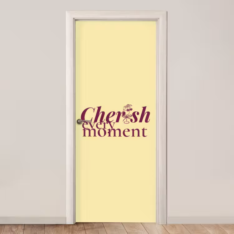 Cherish every moment - Cocktailglas - Geel deurposter klein -3d_beige