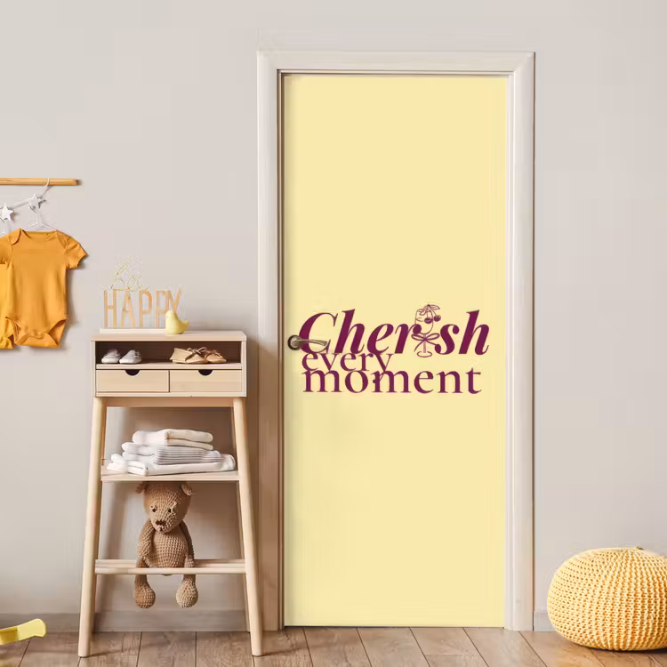 Cherish every moment - Cocktailglas - Geel deurposter klein -sfeer4