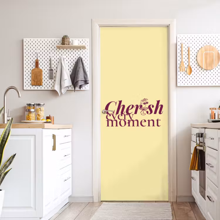 Cherish every moment - Cocktailglas - Geel deurposter klein -sfeer5