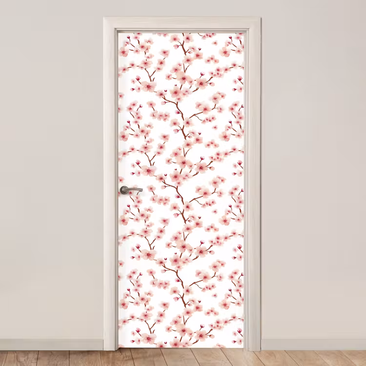 Kersenbloesem - Takken - Roze deurposter klein 289 -3d_beige
