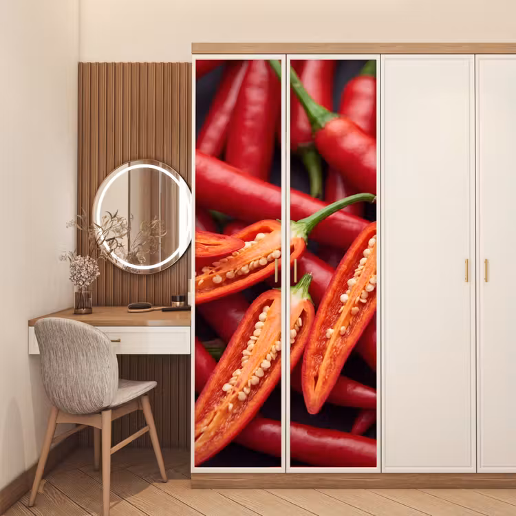 Door sticker - Chili Pepper - Open - Red - Chilipeper - Open - Rood deurposter klein