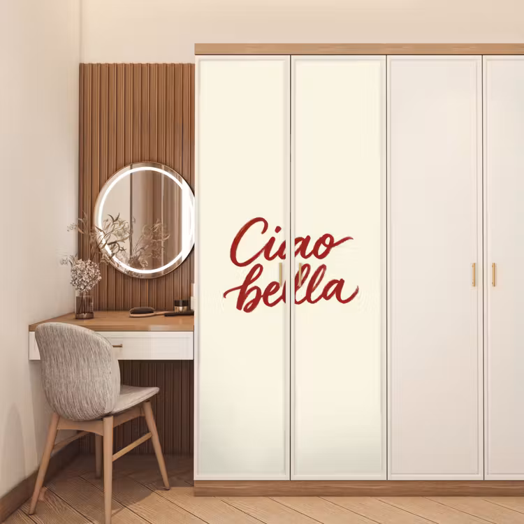 Ciao bella - Rood - Wit - Minimalistisch deurposter klein -sfeer3