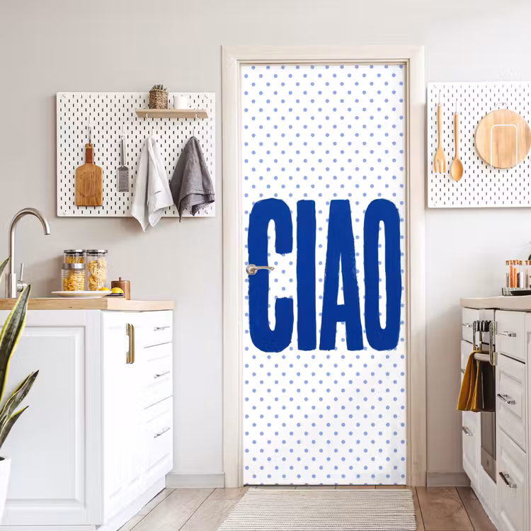 Ciao - Blauw - Stippen deurposter klein -sfeer5