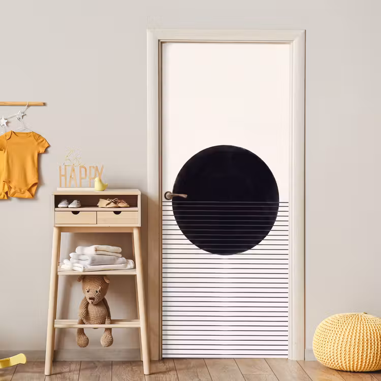 Door sticker - Circle - Lines - Abstract - Cirkel - Lijnen - Abstract deurposter klein