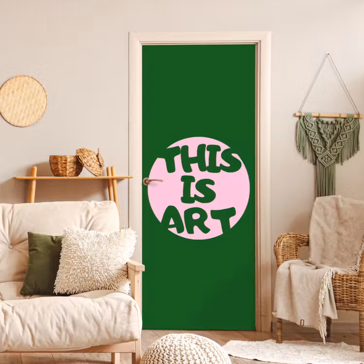 Cirkel - Roze - Tekst - Art deurposter klein -sfeer2