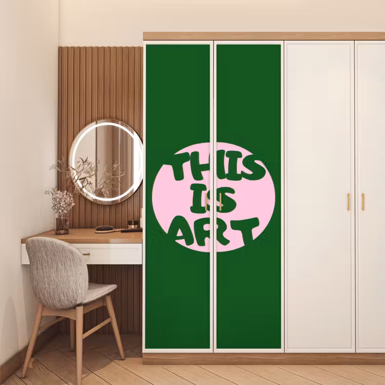 Cirkel - Roze - Tekst - Art deurposter klein -sfeer3