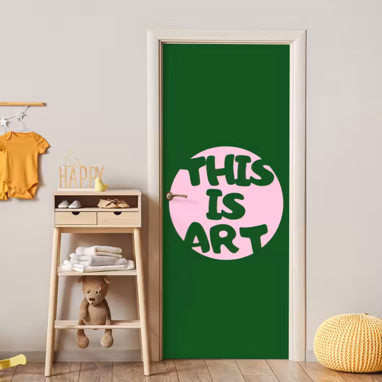Cirkel - Roze - Tekst - Art deurposter klein -sfeer4