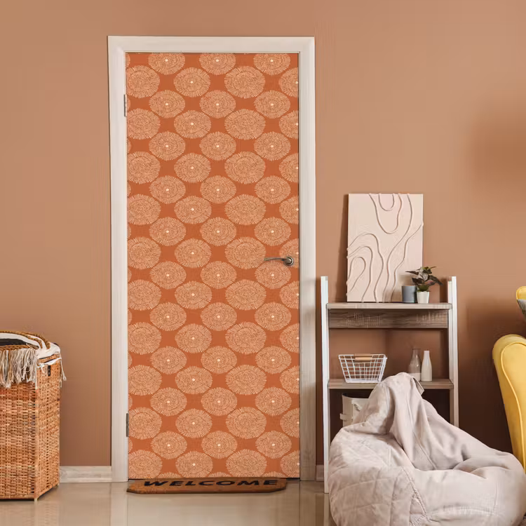 Cirkels - Grafisch - Patroon - Terracotta deurposter klein 289 -sfeer1
