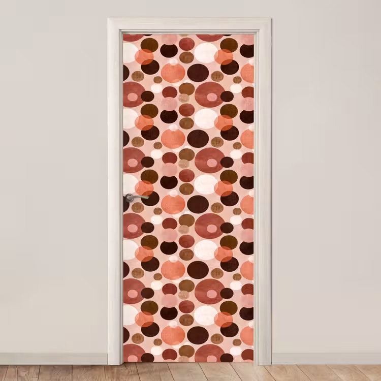 Cirkels - Modern - Kleurrijk deurposter klein 289 -3d_beige