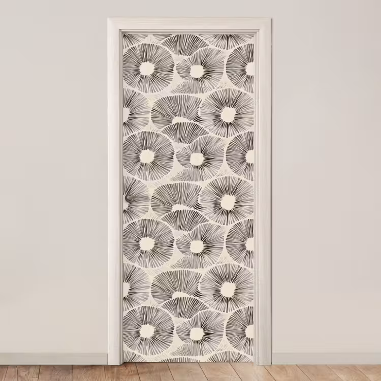 Cirkels - Patroon - Zwart deurposter klein 289 -3d_beige