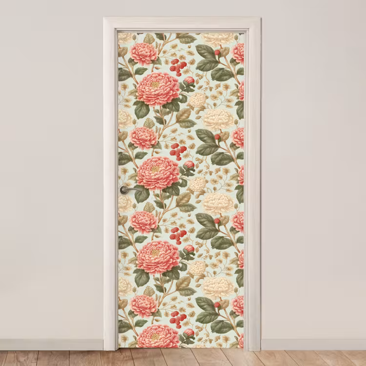 Klassiek - Botanisch - Veelkleurig deurposter klein 289 -3d_beige