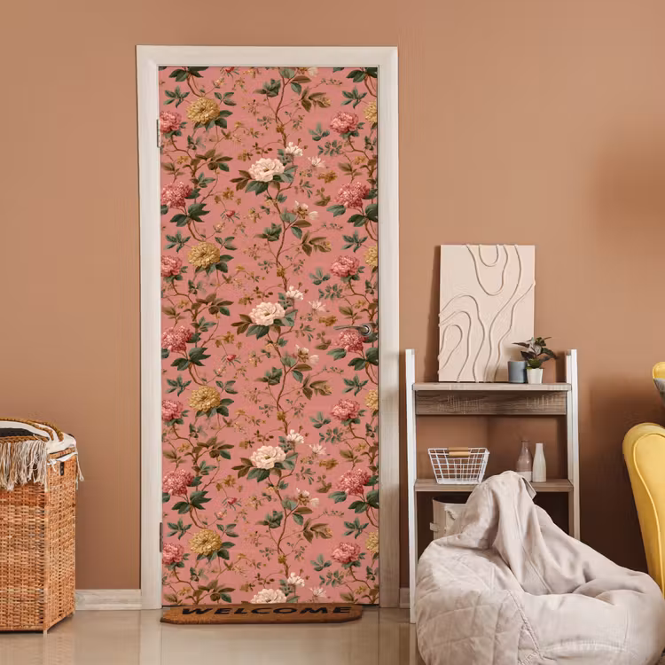 Klassiek - Botanisch - Roze deurposter klein 289 -sfeer1