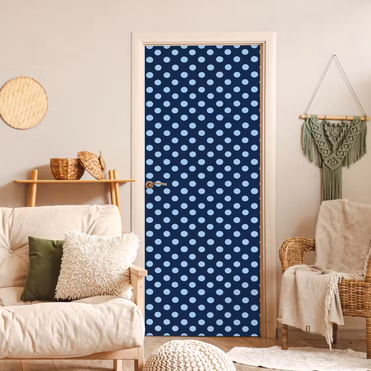 Klassiek - Dots - Blauw deurposter klein 289 -sfeer2