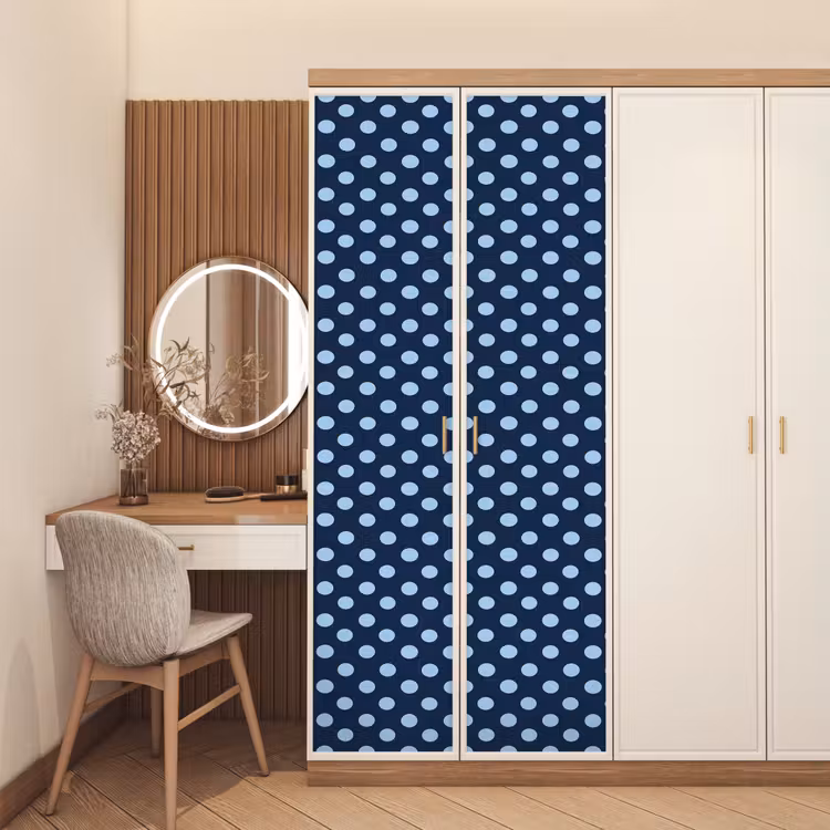 Klassiek - Dots - Blauw deurposter klein 289 -sfeer3