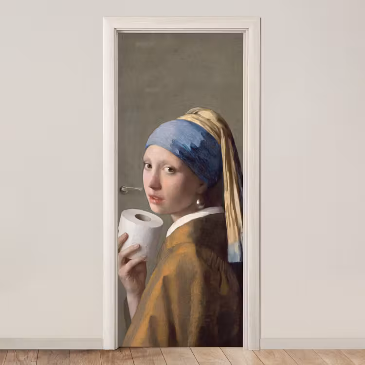 Klassiek - Humor - Kleurrijk deurposter klein -3d_beige