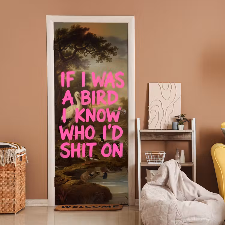 Klassiek - Humor - Roze deurposter klein -sfeer1
