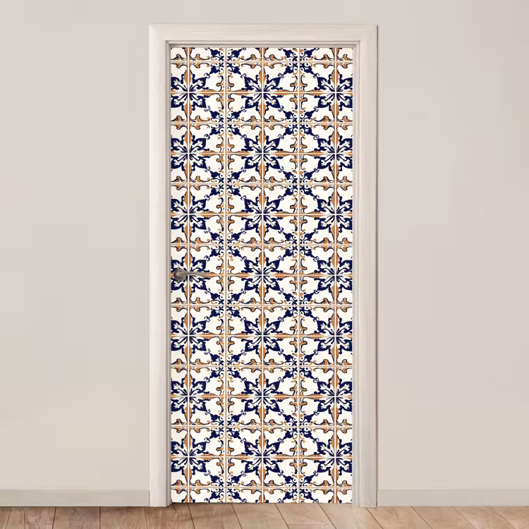 Klassiek - Patroon - Kleurrijk deurposter klein 289 -3d_beige