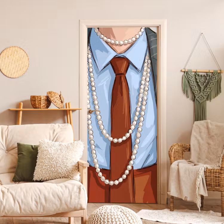Kleding - Strik - Parels - Klassiek - Mode deurposter klein -sfeer2