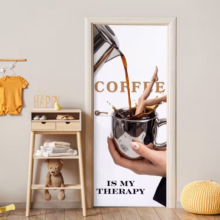 Koffie - Mok - Kan - Therapie deurposter klein -sfeer4