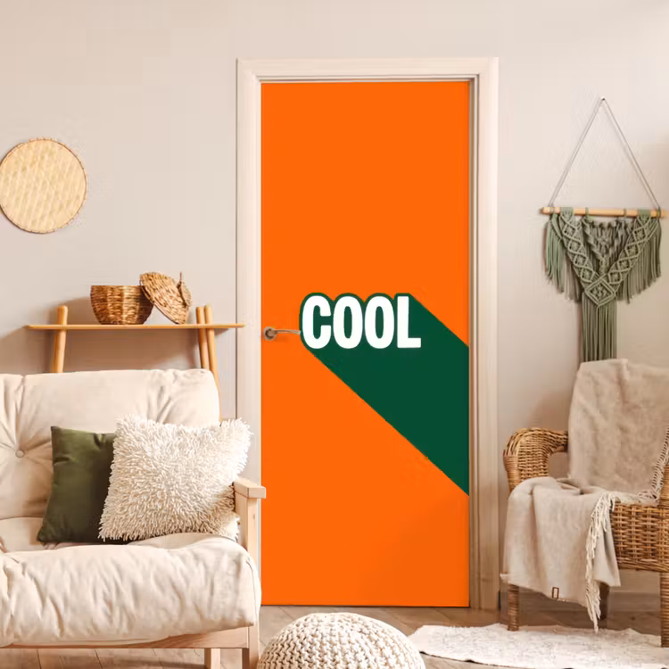 Cool - Oranje - Groen deurposter klein -sfeer2
