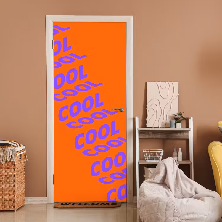 Cool - Paars - Oranje deurposter klein -sfeer1