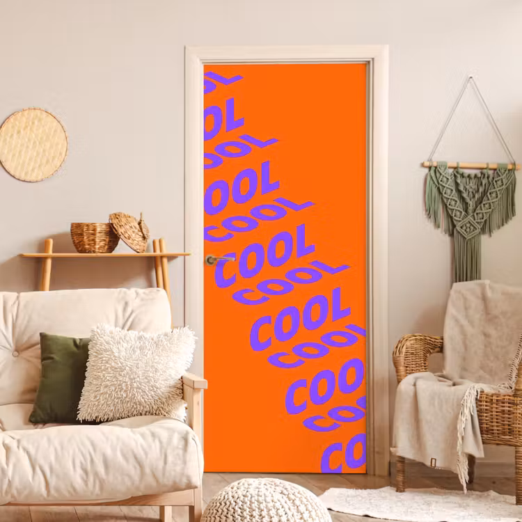 Cool - Paars - Oranje deurposter klein -sfeer2