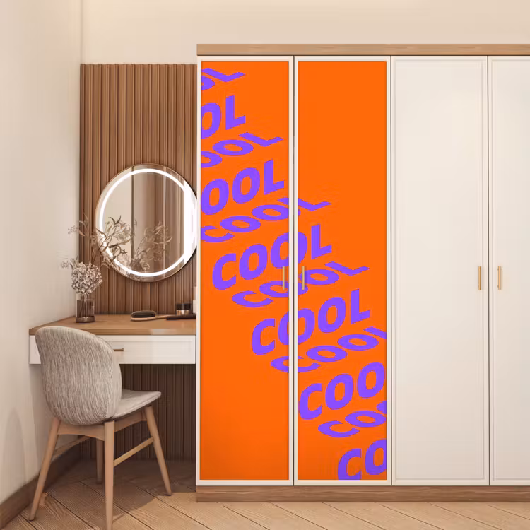 Cool - Paars - Oranje deurposter klein -sfeer3