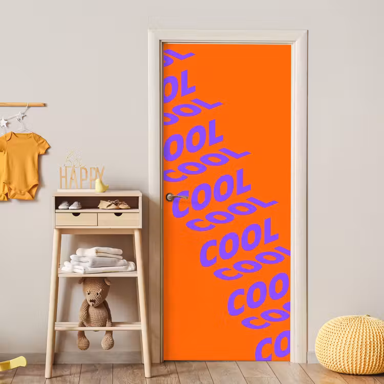 Cool - Paars - Oranje deurposter klein -sfeer4