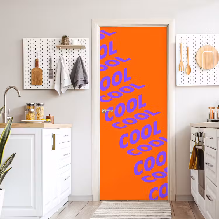 Cool - Paars - Oranje deurposter klein -sfeer5