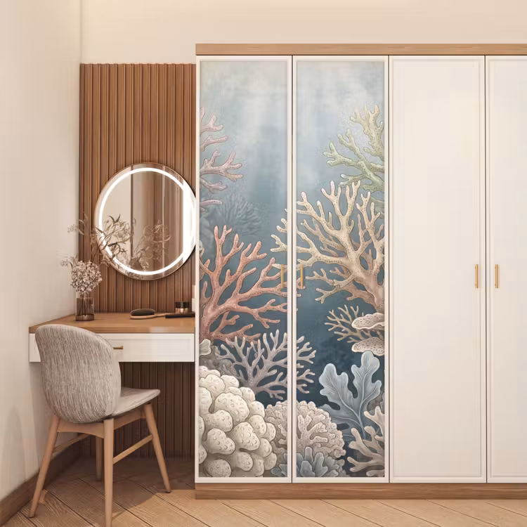 Koraal - Zeeleven - Onderwater - Illustratie - Natuur deurposter klein -sfeer3