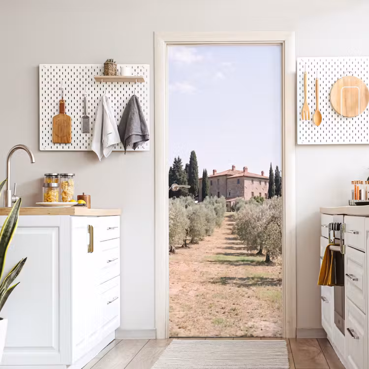 Door sticker - Country house - olive tree - orchard - Landhuis - olijfboom - gaard deurposter klein