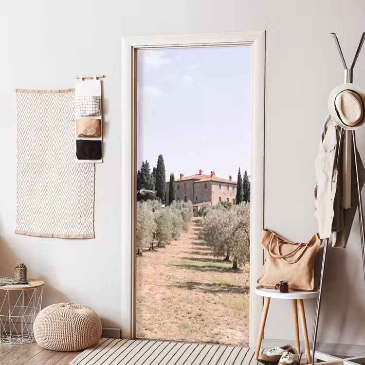 Door sticker - Country house - olive tree - orchard - Landhuis - olijfboom - gaard deurposter klein