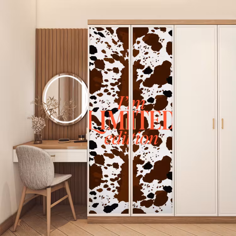 Koeienprint - Limited edition - Rood deurposter klein -sfeer3