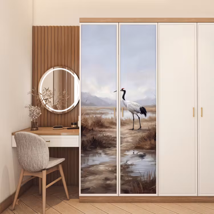 Kraanvogel - Natuur - Realistisch deurposter klein -sfeer3