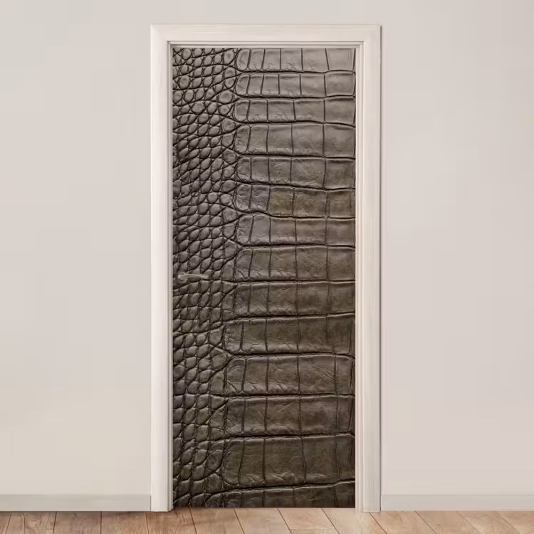 Krokodillenleer - Structuur - Groen deurposter klein -3d_beige
