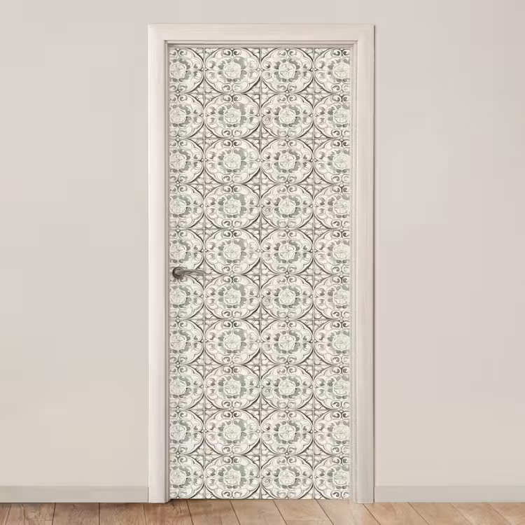 Krulornament - Tegel - Groen deurposter klein 289 -3d_beige