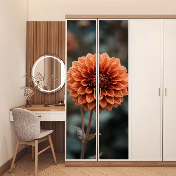 Dahlia - Bloem - Natuur - Sfeervol deurposter klein -sfeer3