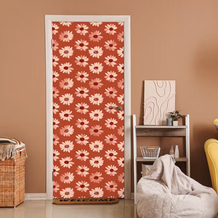 Madelief - Retro - Terracotta deurposter klein 289 -sfeer1