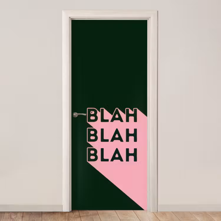 Donkergroen - Tekst - Schaduw - Grafisch deurposter klein -3d_beige