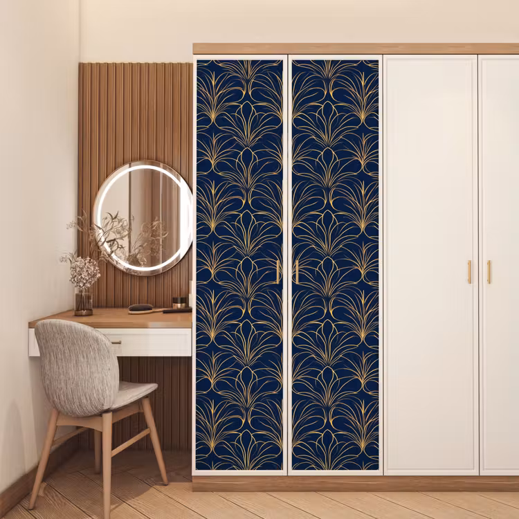 Deco - Waaier - Blauw deurposter klein 289 -sfeer3