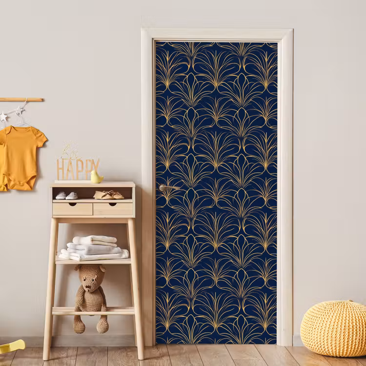 Deco - Waaier - Blauw deurposter klein 289 -sfeer4