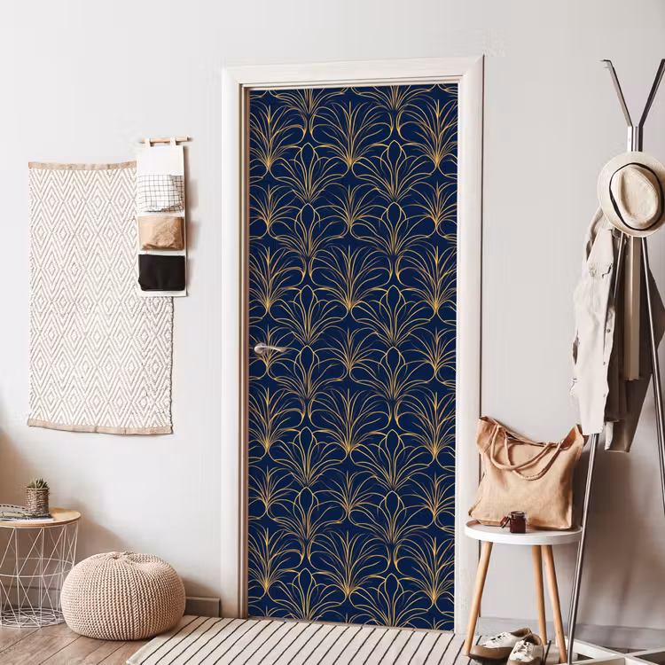 Deco - Waaier - Blauw deurposter klein 289 -sfeer6