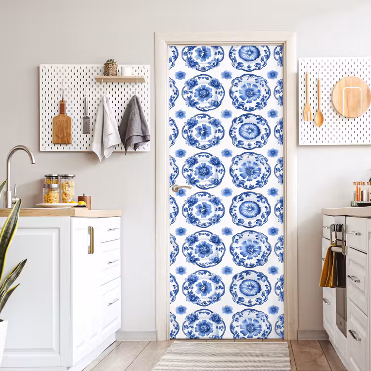 Sierborden - Bloemen - Blauw deurposter klein 289 -sfeer5